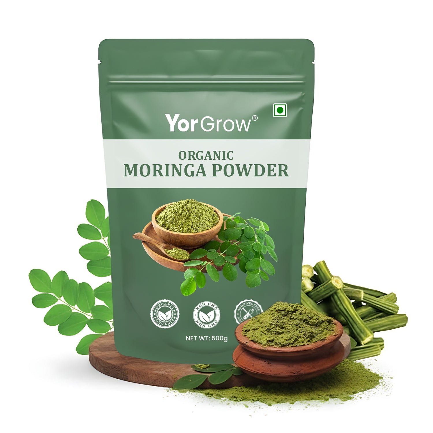 Superfood Organic Moringa Powder - 100% Certified, Lab-Tested for Purity & Potency