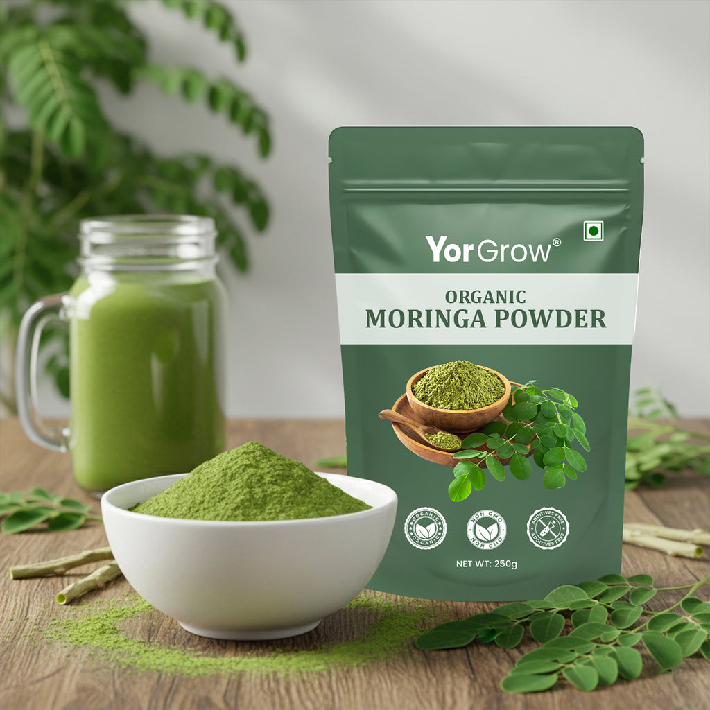 Superfood Organic Moringa Powder - 100% Certified, Lab-Tested for Purity & Potency
